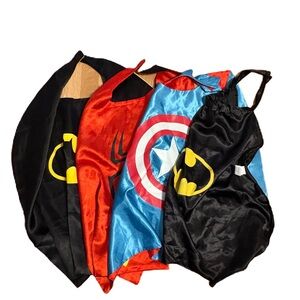 Batman Superhero Kids Cape Costume Set Captain America Spiderman Bundle
